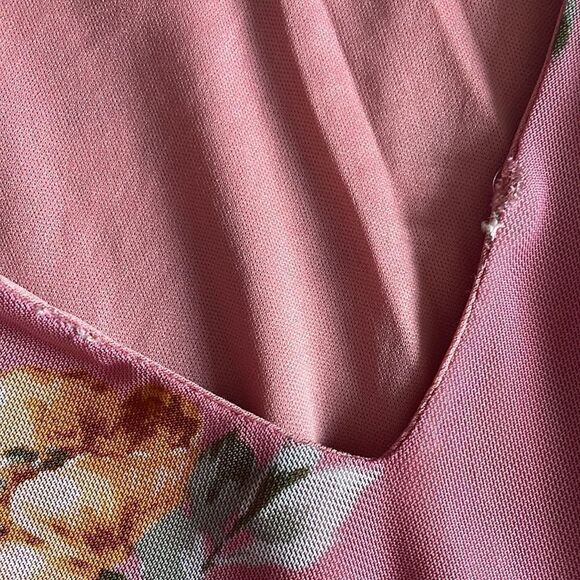 Robert Louis Pink Floral Ruffle High-Low Dress - Picture 6 of 6